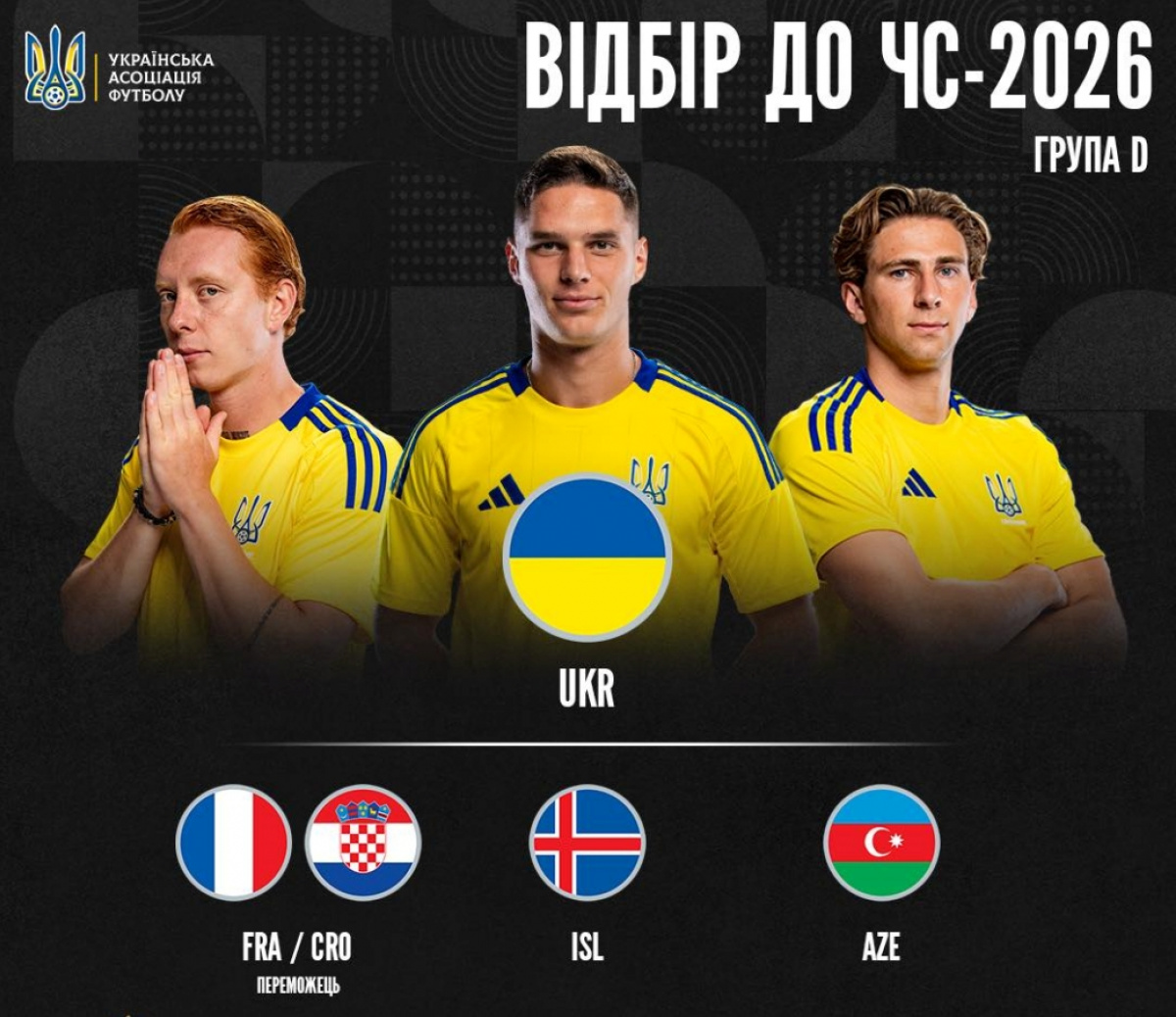 Украина узнала своих соперников в отборе на ЧМ-2026 по футболу